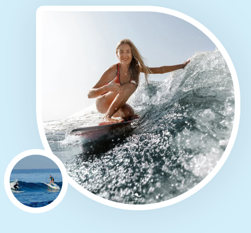 Surfer riding a wave near Ahangama