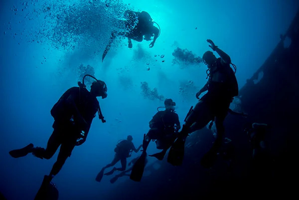Scuba divers exploring underwater